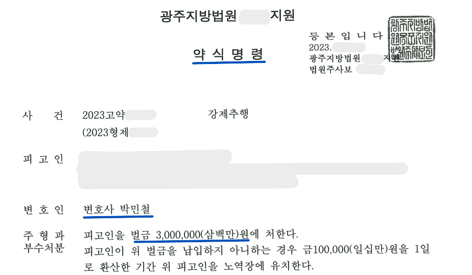강제추행 벌금형(약식기소) 이미지 2